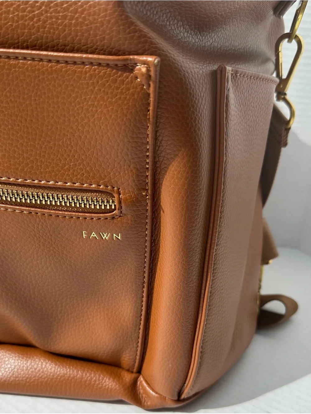 Fawn Design Brown Leather Baby Bag
